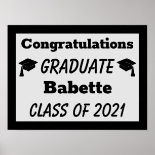 Black Silver Congratulations Graduation Poster