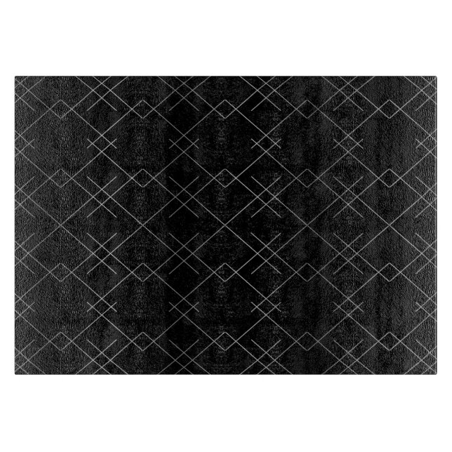 Black-silver, cool, elegant, simple modern pattern cutting board (Front)