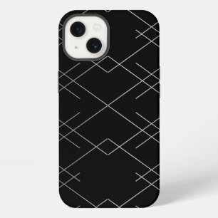 Black-silver, cool, elegant, simple modern pattern iPhone 13 case