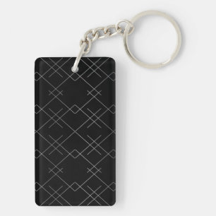 Black-silver, cool, elegant, simple modern pattern key ring