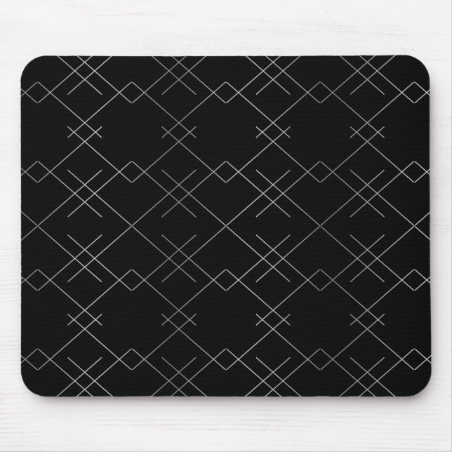 Black-silver, cool, elegant, simple modern pattern mouse pad (Front)