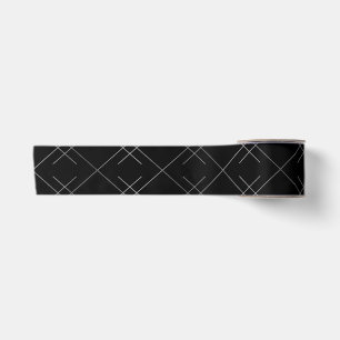 Black-silver, cool, elegant, simple modern pattern satin ribbon
