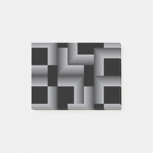 Black, silver ,cool, unique, trendy square shapes post-it notes