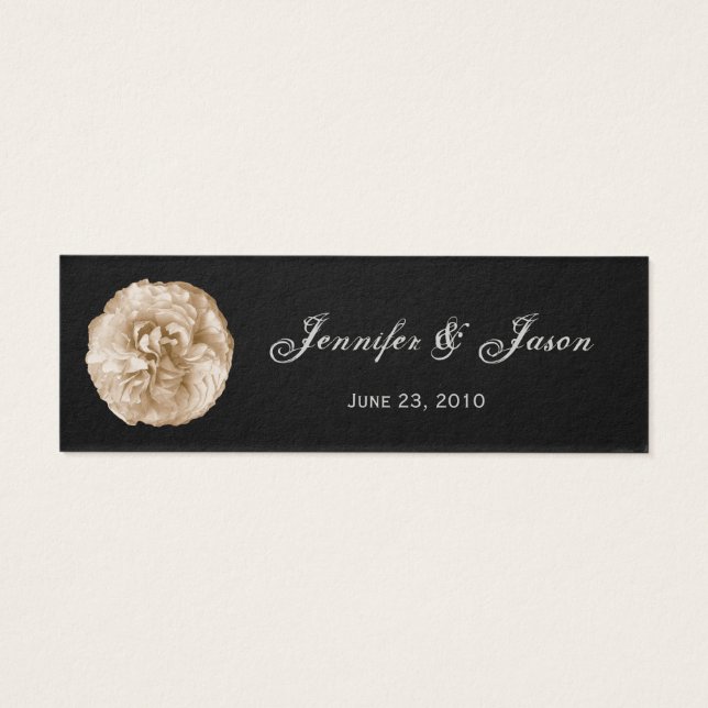 BLACK SILVER CREAM Wedding Favour Tag Business Car (Back)