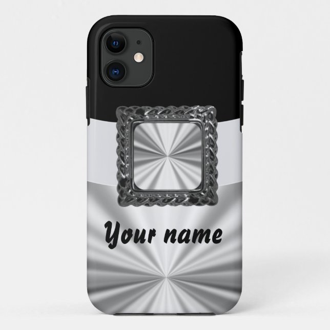 Black & silver customisable Case-Mate iPhone case (Back)