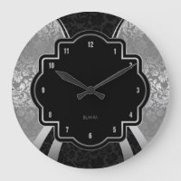 Black & Silver Damask Geometric Design