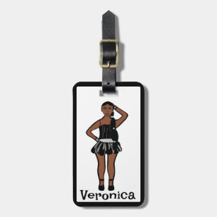 Black Silver Dancer #3 Luggage Tag