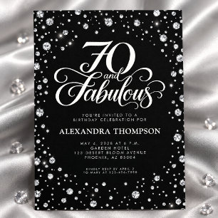Black Silver Diamond 70 and Fabulous 70th Birthday