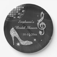 Black/Silver Disco Ball and Heels Bridal Shower