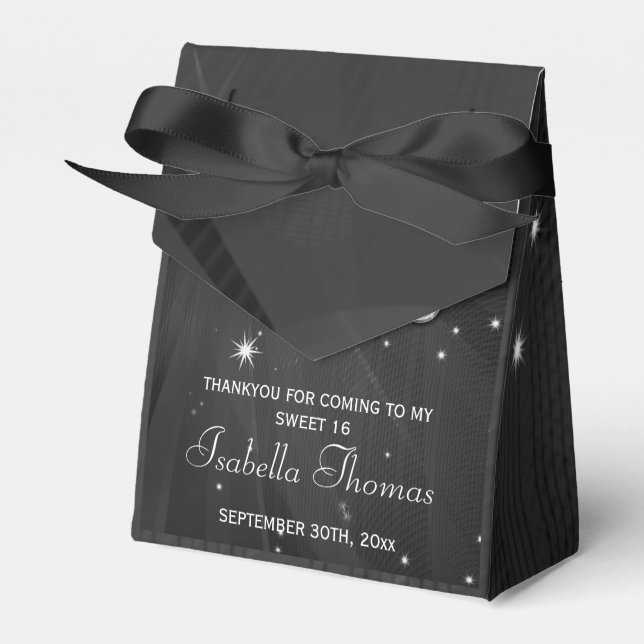 Black & Silver Disco Ball &  Heels Favour box (Front Side)