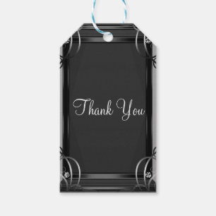 Black & Silver Elegant Corporate Holiday Party Gift Tags