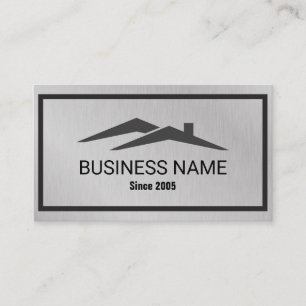 Black Silver Foil Home Logo Real Estate Agent Business Card