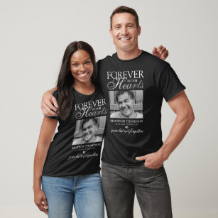 Black Silver Funeral Photo Memorial T-Shirt