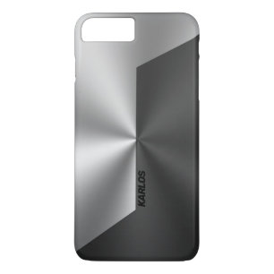 Black & Silver Geometric Faux Stainless Steel Case-Mate iPhone Case