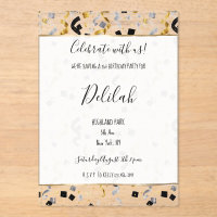 Black Silver Gold Glam Confetti Birthday