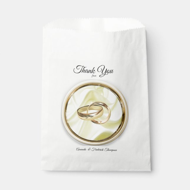 Black-Silver & Gold-Satin, Copper/Brass Textures Favour Bags (Front)