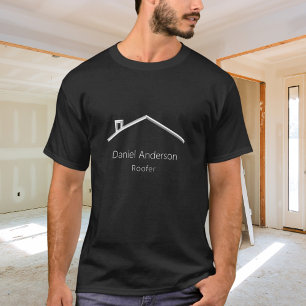 Black silver house roofer modern T-Shirt
