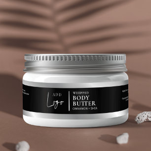 Black & Silver Logo 4 OZ 120ml Cosmetic Jar Label