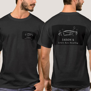 Black & Silver Luxury Auto Detailing Car Cleaning T-Shirt