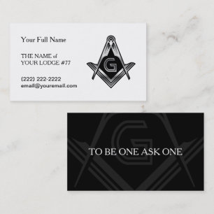 Black & Silver Masonic Business Cards Freemason