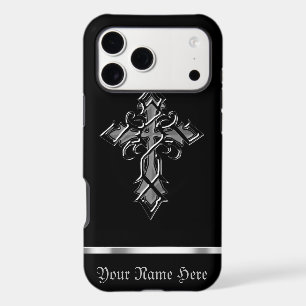 Black Silver Mediaeval Cross iPhone XS Max Case