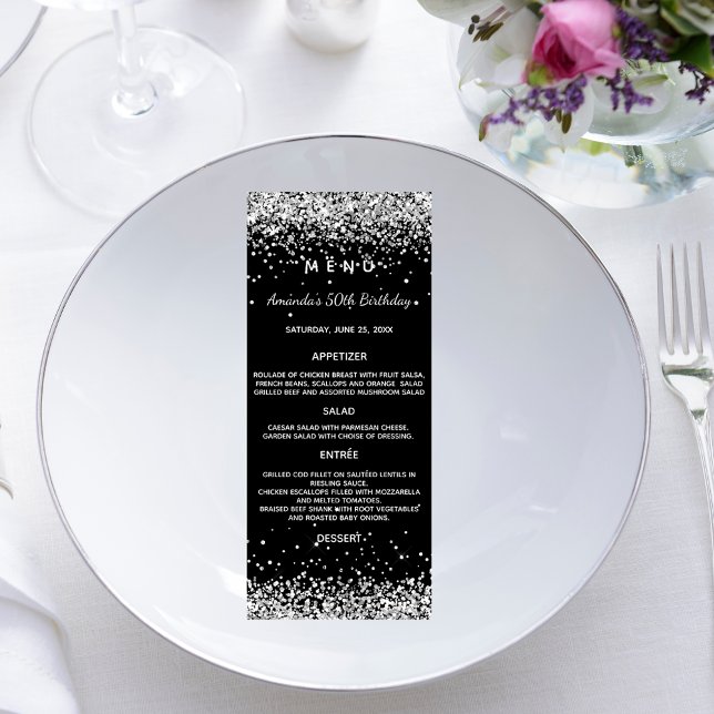 Black silver menu card (Creator Uploaded)