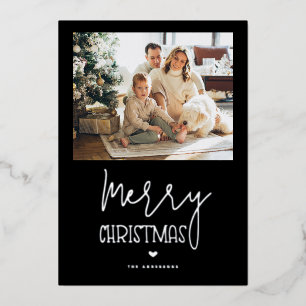 Black Silver Merry Christmas Year in Review Photo