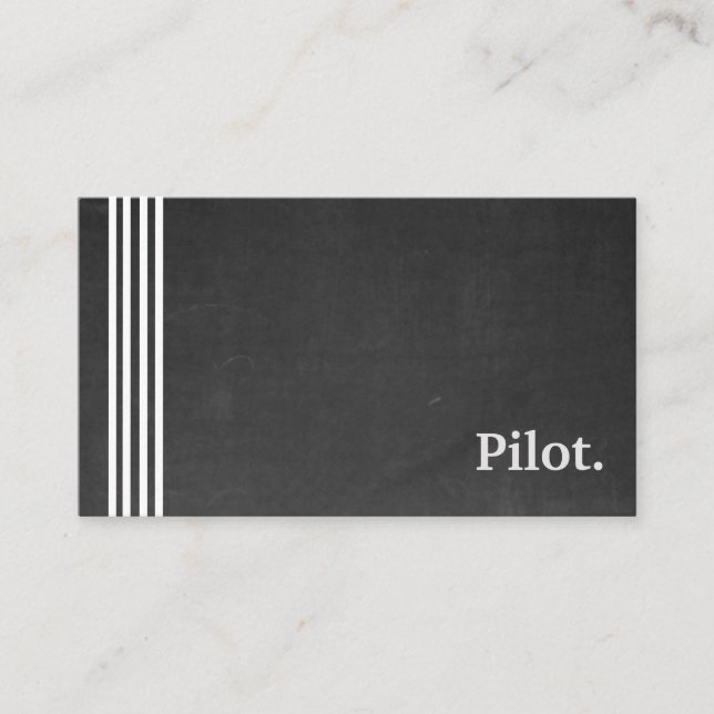 Black & Silver Pilot Professional Business Card (Front)