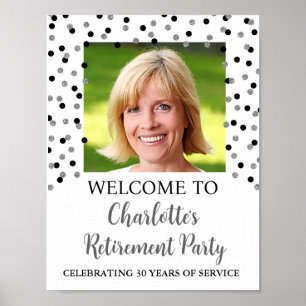 Black Silver Retirement Party 8.5x11 Photo Poster