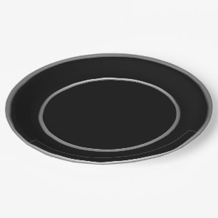 Black Silver Rim Paper Plate