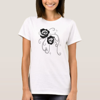 Black Silver Roses T-Shirt