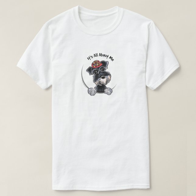 Black Silver Schnauzer Its All About Me T-Shirt (Design Front)