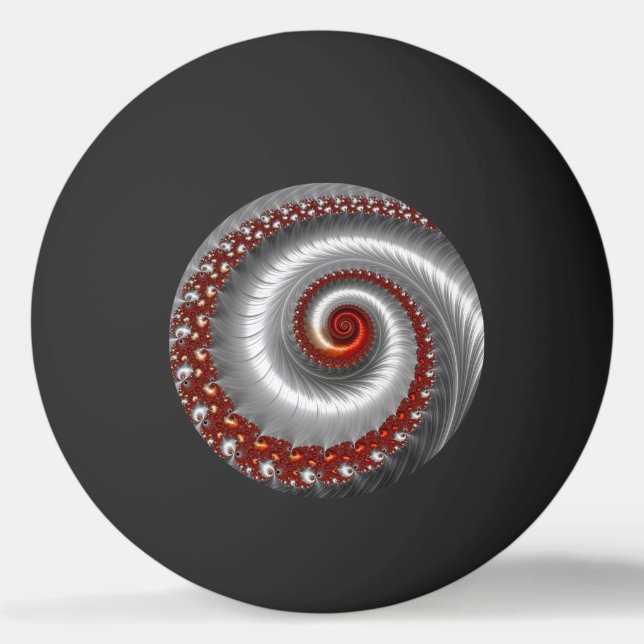 BLACK ~ Silver Shell ~ Fractal Design ~ Ping Pong Ball (Front)