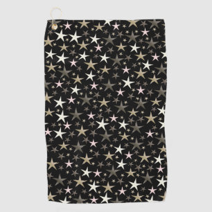 black, silver,shiny, bright, star, colour, golf towel