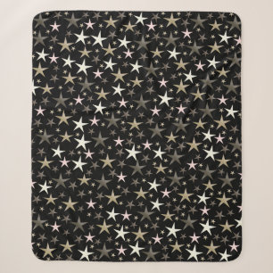 black, silver,shiny, bright, star, colour, sherpa blanket