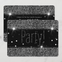 Black & Silver Sparkle Party Lights Birthday