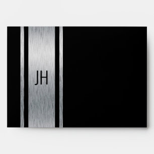 Black & silver stripe envelope