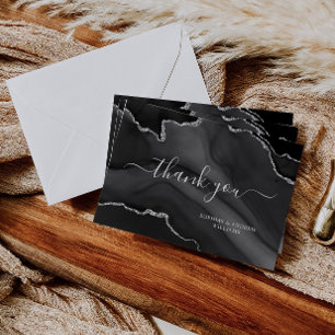 Black & Silver Thank You Card