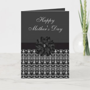 Black & Silver Vintage Elegance Mother's Day Card