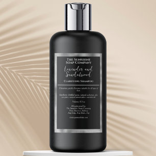 Black & Silver waterproof cosmetics bottle label