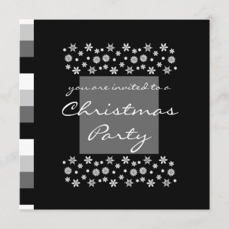 Black Silver White Christmas Party Invitation 2