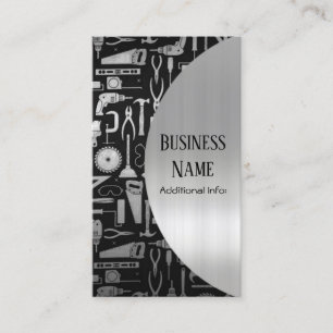 Black & Silver Workshop Tools Business Card 2