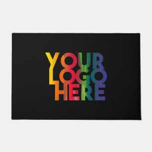 Black Simple Business Logo Doormat