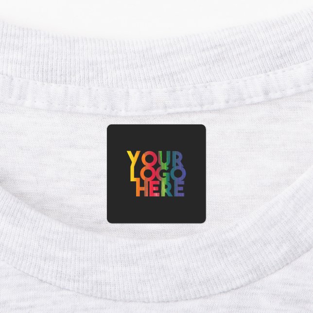 Black Simple Business Logo Fabric Clothing Labels (Affixed)