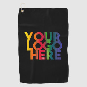 Black Simple Business Logo Golf Towel