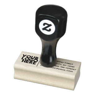 Black Simple Business Logo Return Address Rubber Stamp