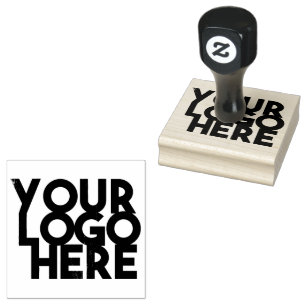 Black Simple Business Logo Rubber Stamp