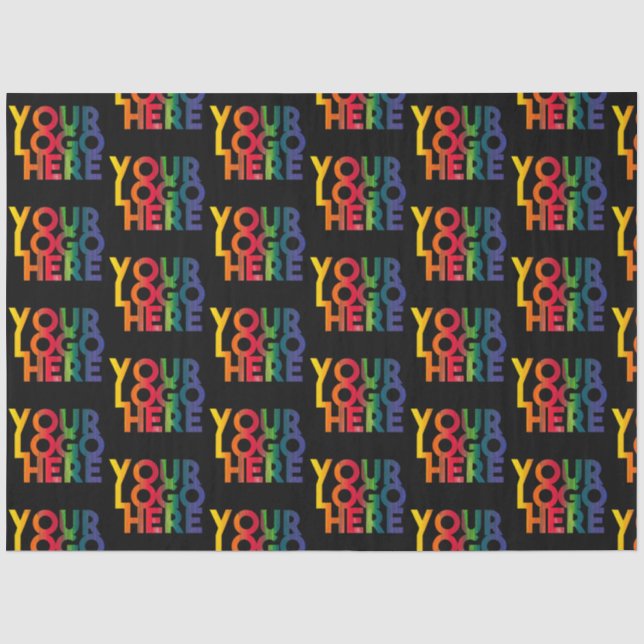 Black Simple Business Logo Tissue Paper (Front)