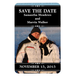 Black Simple Chic Photo Save the Date Magnet