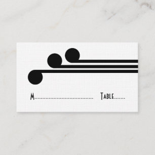 Black Simple Deco Chic Place Card